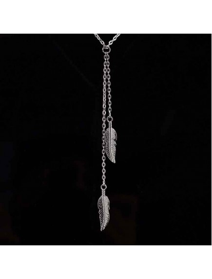 RKL1096W - Kalung Chain Metal Feather