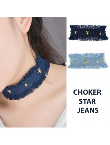 RKL1164W - Aksesoris Kalung Choker Star Jeans
