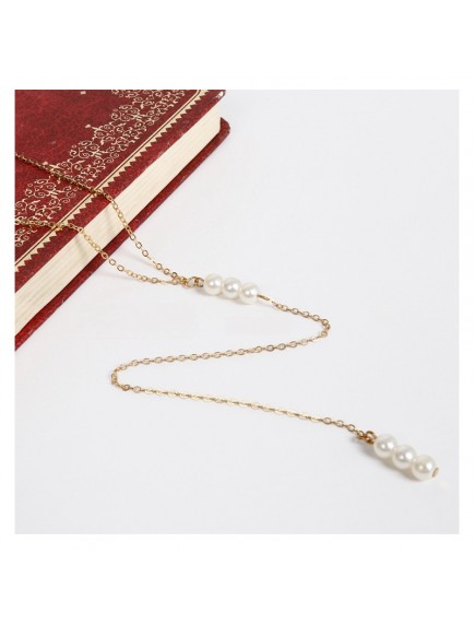 RKL1184W - Aksesoris Kalung Long Sexy Pearl Back Necklace