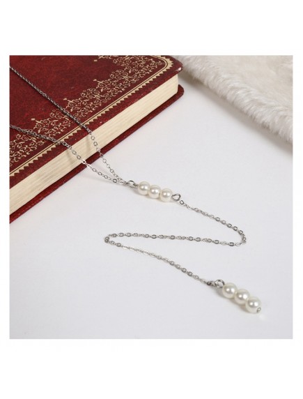 RKL1184W - Aksesoris Kalung Long Sexy Pearl Back Necklace