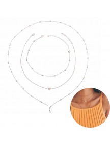 RKL1202 - Aksesoris Kalung Multilayer Love Beads Necklace