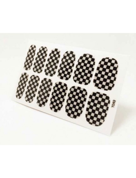 HO4807-Z9049 - Glitter Gum Nail Stickers Checkered