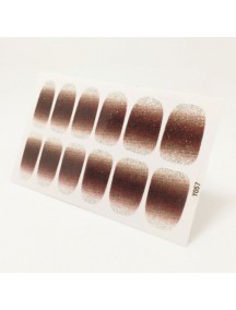 HO4807-Z9057 - Glitter Gum Nail Stickers Gradient Brown