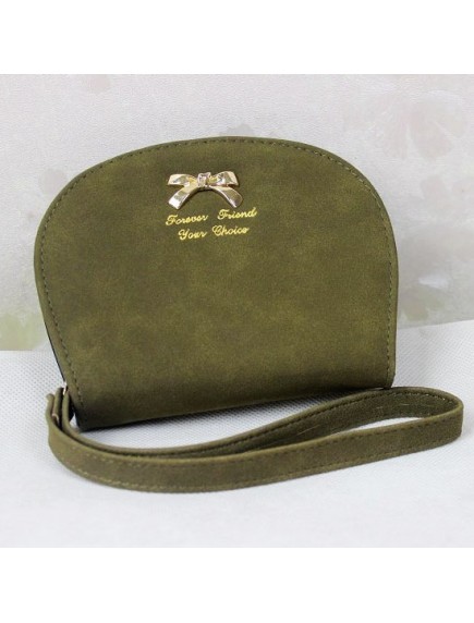HO4111C - Dompet Fashion Bow Leather Shell (Hijau)