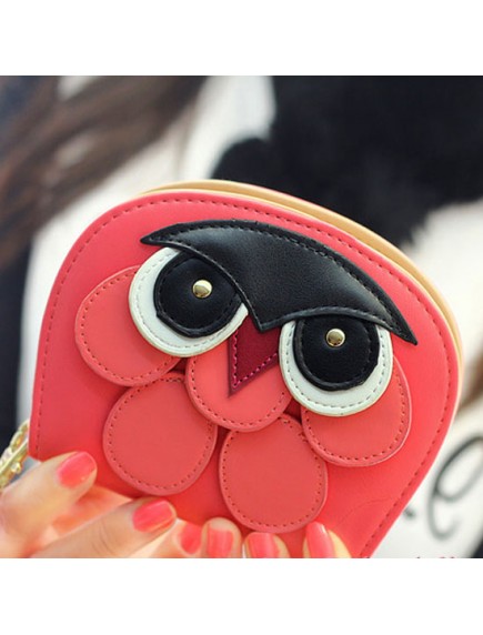 HO4118D - Dompet Fashion Model Burung Hantu (Pink Tua)