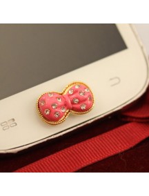 HO2397 - Tombol Aksesoris Home Button Android Bow (Pink) 