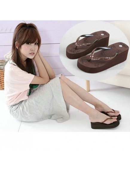 HO2700D - Sandal Fashion Manik Coklat ( Size 39 )