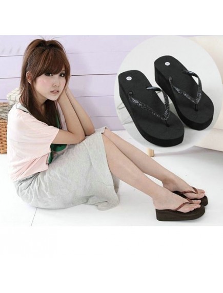 HO2701C - Sandal Fashion Manik Hitam ( Size 38 )