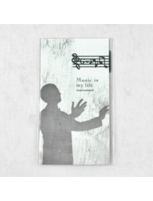 WA1353 - Pembatas Buku Stainless + Kartu Memo (Melody)