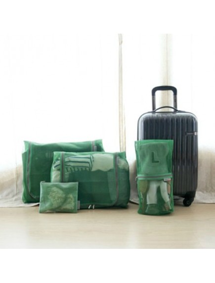 WA2671B - Storage Travel Bag Set Serbaguna Hijau ( Isi 4 Pcs )