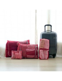 WA2671C - Storage Travel Bag Set Serbaguna Pink ( Isi 4 Pcs )